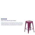 thumbnail image 5 of BizChair Commercial Grade Square Stacking Backless Indoor-Outdoor Counter Height Stool, Purple, 5 of 10