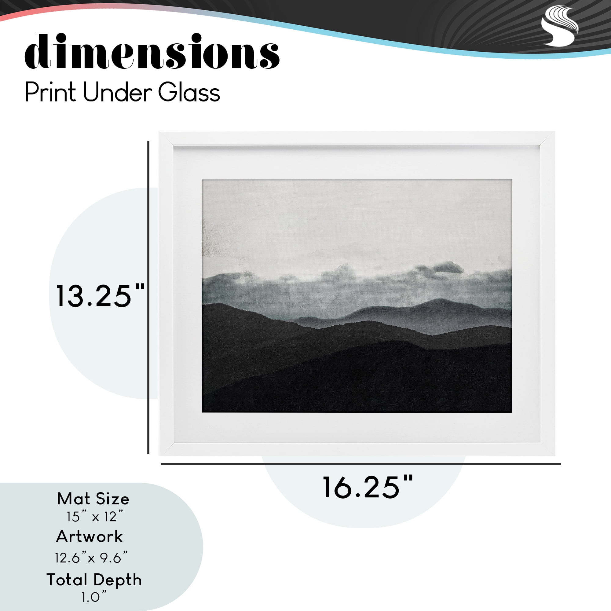 Stupell Industries Layered Foggy Hills White Framed Print Under Glass, design by Elizabeth Medley