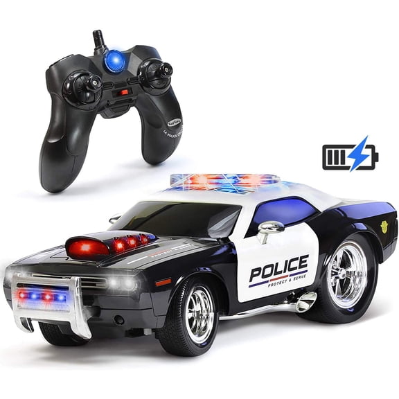 KidiRace Coche de Policía de Control Remoto RC para Niños, Duradero, Divertido y Fácil de Controlar.
