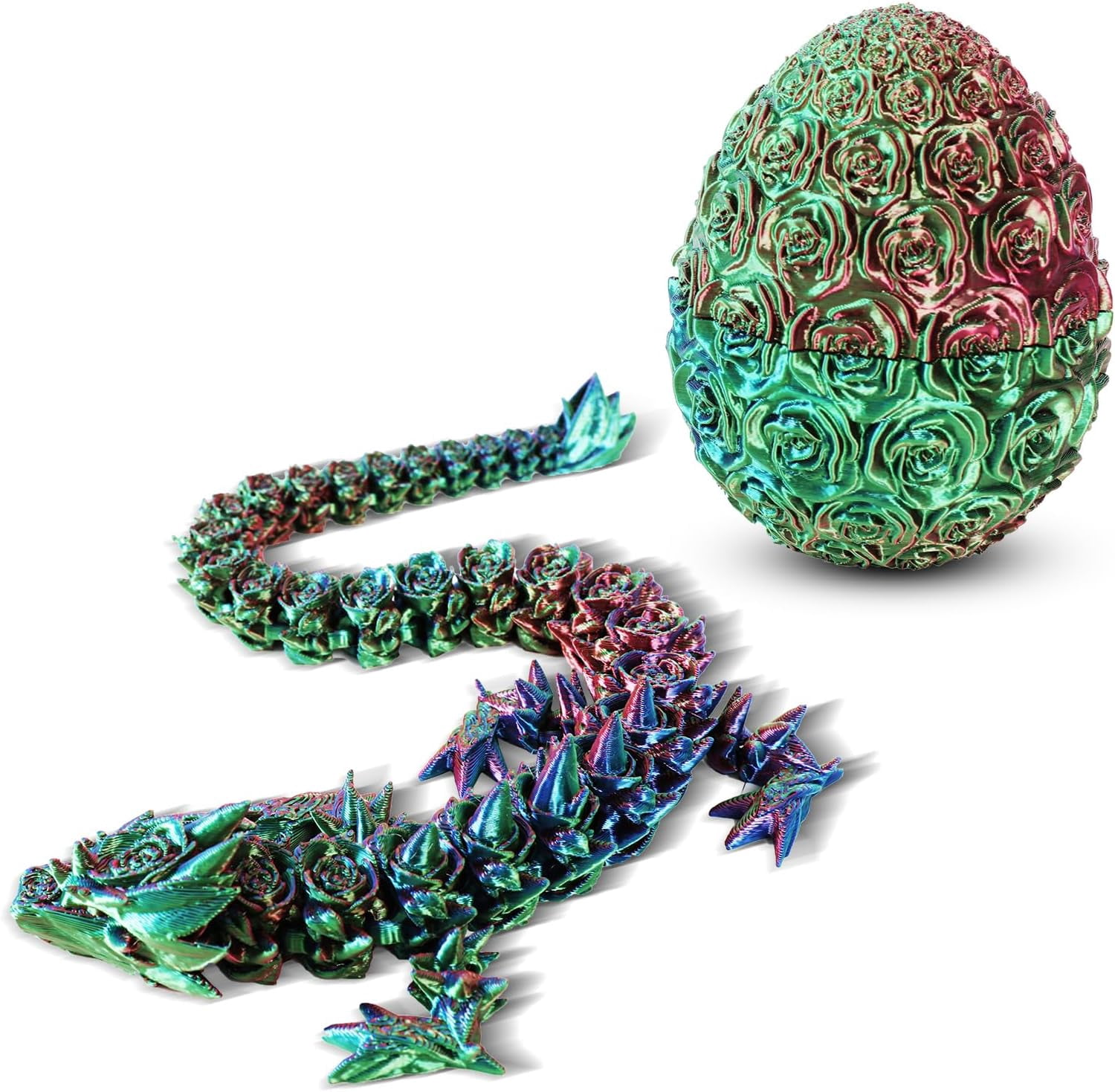 Home Office Desk Decor3D Printed Dragon Egg Crystal 3D Dragon Fidget Toys for Adult Articulated Dragon Egg Surprise Dragon Gifts