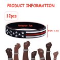 thumbnail image 2 of 12 UNIDS Pulsera de la Bandera Americana Pulseras Elásticas de Silicona Pulseras Patrióticas del Día de la Independencia Regalo de la Joyería de la Bandera Americana MFZFUKR BST3069283-1, 2 of 7