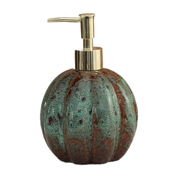 Dispensador de jabón de calabaza de Halloween, botella de loción de manos, portátil, elegante y creativo Azul