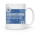 thumbnail image 2 of Engineer 11 oz Coffee Mug - Blueprint Problem Solver White Ceramic Gift, 2 of 7