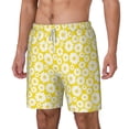 thumbnail image 2 of Uemuo Daisies Flowers Pattern Mens Swim Trunks Quick Dry Board Shorts with Mesh Lining, Stretch Beach Shorts Quick Dry No-Chafing Board Shorts-Small, 2 of 9