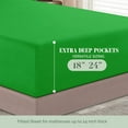 thumbnail image 2 of Elegant Comfort Extra Deep Pocket Single Fitted Sheet 18-24 Inch Deep, Wrinkle-Free, Soft, Smart Pocket, Fits High Mattresses, Twin/Twin XL, Emerald Green, 2 of 5