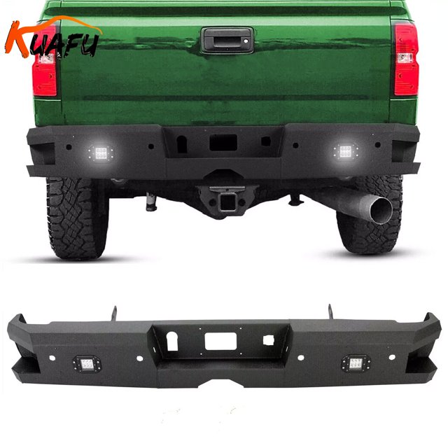 Black Rear Bumper w/ Sensor Hole For 2014-18 19 for Chevy for Silverado for GMC for Sierra 1500