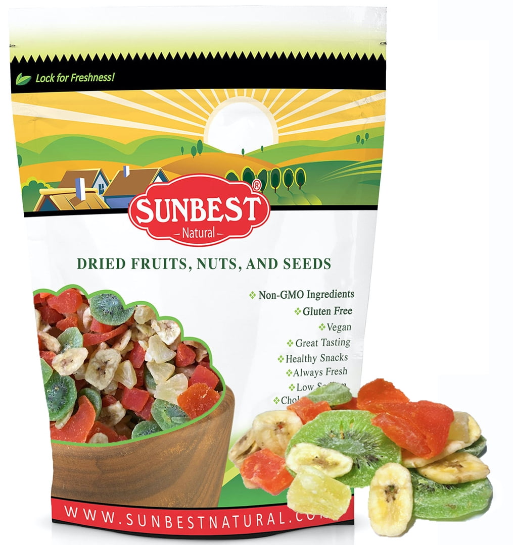 Sunbest Tropical Dried Fruit Mix, Fruit Medley (Mango, Papaya