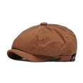 thumbnail image 2 of Yesbay Short Brim Round Dome Adjustable Beret Hat Male Octagonal Painter Hat Fashion Accessories, 2 of 8