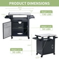 thumbnail image 2 of NUUK Outdoor Grill Cart with Storage, Portable Patio Kitchen Island Grill Table with Wheels, BBQ Cart Movable Pizza Oven Table Stand, 2 of 8