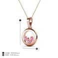 thumbnail image 5 of TriJewels Pink Sapphire Open Circle Women Three Stone Pendant Necklace in 10K Rose Gold, 5 of 6