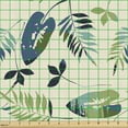thumbnail image 2 of Ambesonne Botanical Fabric by the Yard Upholstery, Leaves Branches Retro, 5 Yards, Cream Olive Green Blue, 2 of 5