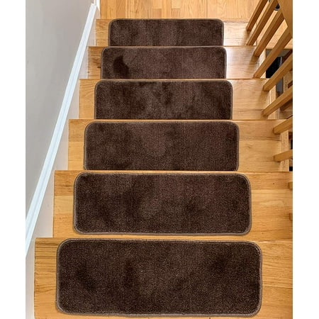Antep Rugs Safe Steps Collection Non Slip Area Rug Stair Tread 7 Pack Beige 9 X26