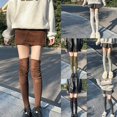 thumbnail image 2 of Medias por encima de la rodilla con parte superior holgada para mujer Calcetines largos hasta el muslo de punto acanalado para estudiantes, 2 of 5