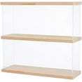 thumbnail image 1 of Vitrina transparente para minifiguras, vitrina acrílica de 2 niveles, estante para exhibición, caja de almacenamiento de madera, 1 of 7
