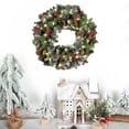 thumbnail image 4 of Artificial Christmas Wreath, Green, Wintry Pine, White Lights, Decorated with Pine Cones, Berry Clusters, Frosted Branches for Indoor & Outdoor Holiday Decor, 17.7Inches, 4 of 7