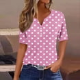 thumbnail image 1 of mfyjkho Tops Bohemios Para Mujer, Camiseta Holgada Con Cuello En V Y Botones Para Mujer, Sin Posicionamiento Tops Para Salir L, 1 of 6