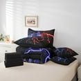 thumbnail image 4 of Erosebridal Teens Gamepad Bedding, Futuristic Lightning Bed in a Bag, Blue Red Reversible Bed Set, Ultra Soft Room Decoration, 7pcs, 4 of 6