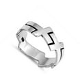 thumbnail image 4 of Eternity Sideways Cross Promise Ring .925 Sterling Silver Band Jewelry Female Male Unisex Size 11, 4 of 4