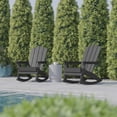 thumbnail image 6 of BizChair Adirondack Rocking Chair with Cup Holder, Weather Resistant HDPE Adirondack Rocking Chair in Gray, Set of 2, 6 of 12
