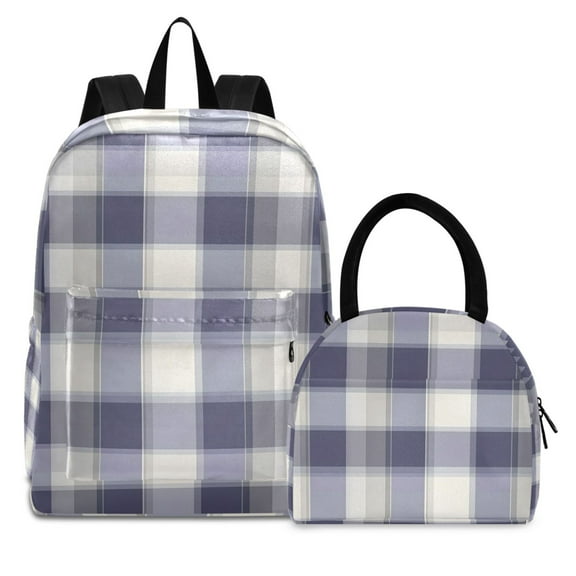 ALAZA Backpack Set Checkered Plaid-a3 Elementary School Bags Student BookBag with Lunch Bag