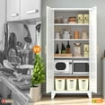 thumbnail image 4 of Aukfa 71" Tall Metal Pantry Cabinet,Kitchen Storage Cabinet with Adjustable Shelves for Kitchen, Dining Room, Living Room, White, 4 of 8