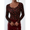 thumbnail image 2 of PRETTYGARDEN Women's 2026 Spring Fall Long Sleeve Henley T Shirts Button Ribbed Knit Slim Fit Casual Basic Tops Blouse, 2 of 9