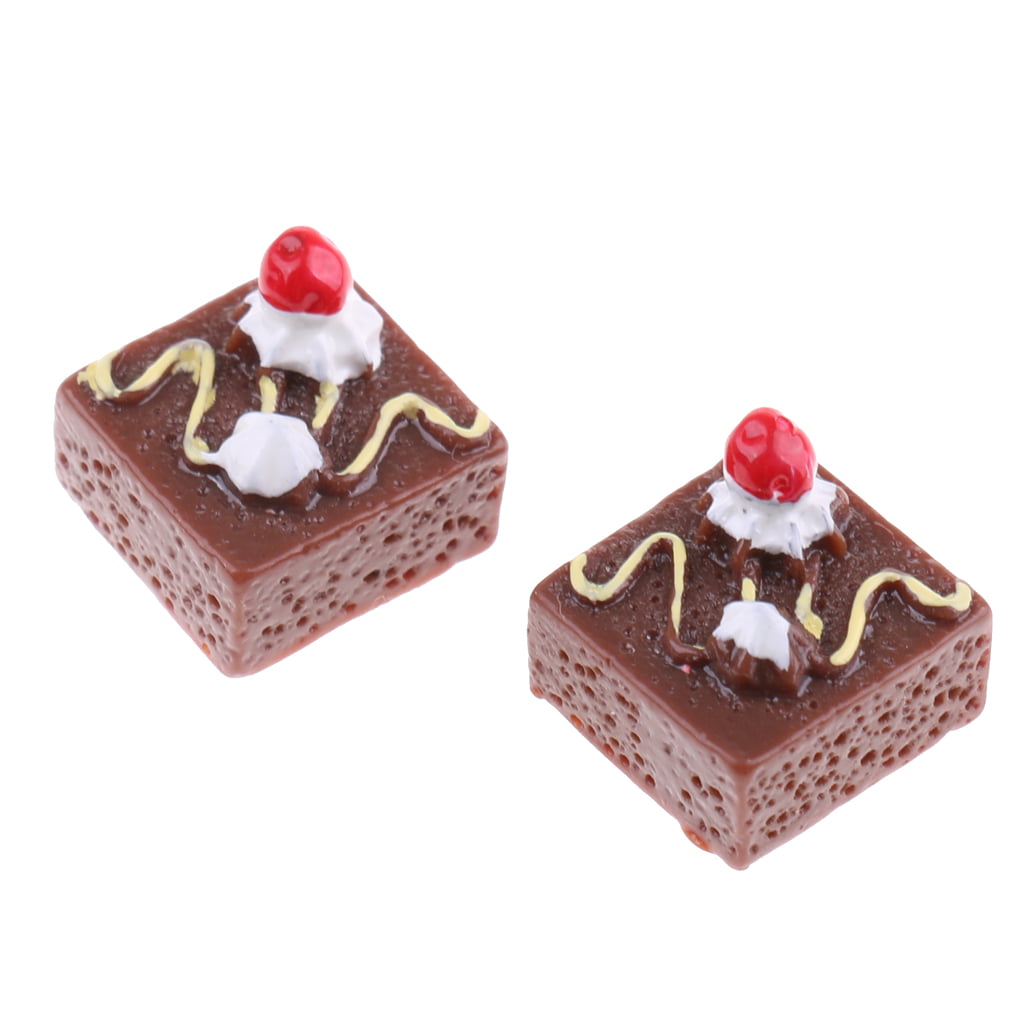 1:12 Scale Dollhouse Miniatures Chocolate Cake for Doll Birthday Kitchen Food Bakery Cake Shop Decoration