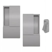 AGB WAVE Sliding Pocket Door Hardware Passage Set, Handles w/ Pull Out Lever, Satin Chrome