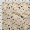 thumbnail image 4 of oneOone Cotton Cambric Light Beige Fabric Animals Diy Clothing Quilting Fabric Print Fabric By Yard 42 Inch Wide, 4 of 6