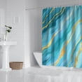 thumbnail image 2 of Blue and Gold Marble Shimmer Streaks Pattern Shower Curtain 72"x72" ,Bathroom Decorative Shower Curtains Set with 12 Hooks,Modern Waterproof Washable Shower Curtain, 2 of 6