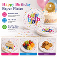 thumbnail image 5 of Birthday Plates Paper Disposable Happy Birthday Plates and Napkins Set Colorful Decorations Party Supplies for 10 Guests 10PC 7 Inch Happy Birthday Plates, 5 of 7