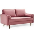 thumbnail image 3 of Modway Valour Modern Performance Velvet Loveseat in Dusty Rose/Walnut, 3 of 10
