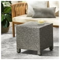 thumbnail image 5 of Accent Table, PUERTA Outdoor Side Table, 18 Inch Cube Rattan Patio End Table, Weather Resistant Woven Furniture, Minimalist Decor for Balcony, Garden, Living Room, 5 of 9