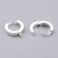 thumbnail image 3 of 201 Stainless Steel Huggie Hoop Earrings Findings with Vertical Loop with 316 Surgical Stainless Steel Earring Pins Ring Silver 15.5x14x3mm Hole: 1.4mm Pin: 1mm, 3 of 3