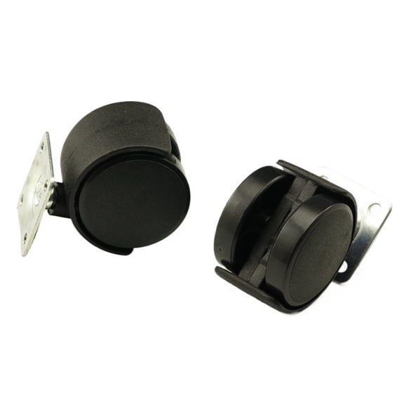 4PCS Black Plastic 50mm Flat Sofa Casters Quiet Casters Swivel Casters Furniture Caster Furniture Hardware ,Multiple Uses