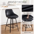 thumbnail image 5 of ONEVOG 25.6" Swivel Bar Stools Set of 2,Faux Leather Upholstered Counter Stools with Full Back,Modern Counter Height Bar Stools with Black Metal Legs,Black, 5 of 13