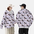 thumbnail image 4 of Daiia Dachshund Dog Puppy UPF 50+ Sun Protection Hoodie Jacket Lightweight Long Sleeve Sun Shirt for Women Men with Pocket Hiking Outdoor-Small, 4 of 7