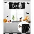 thumbnail image 5 of Halloween Valances for Windows Cute Ghost Boo Window Curtain Rod Pocket Black White Holiday Window Treatment Decor Valances for Kitchen Living Room Bedroom 54x18in, 5 of 7