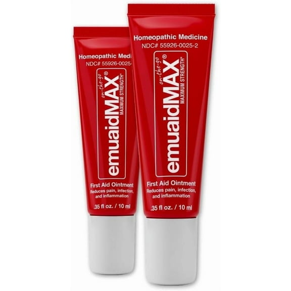 Emuaidmax First Aid Ointment Maximum Strength Treatment Travel Size 2 Pack 0.35 oz