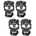 thumbnail image 1 of 4 Piezas de Cráneo Bordado Macarena Apliques de Encaje Negro, 1 of 7