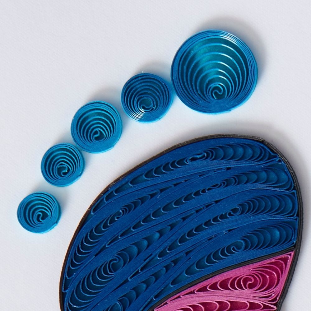 Vietnam Hand Quilled Paper New Baby Footprints Greeting Card