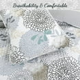 thumbnail image 3 of Cozy Line Home Fashions Aqua Blue Floral Cotton Quilt Set, Queen - Reversible, 3 of 6