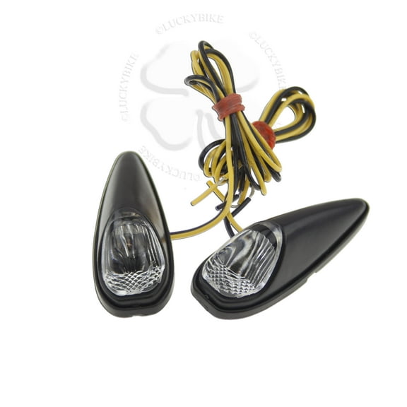 Black Motorcycle Turn Signals Suzuki GSXR Honda CBR Kawasaki Ninja Yamaha YZF