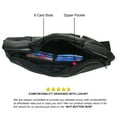 thumbnail image 6 of Large Black Solid Leather Waist Fanny Pack Belt Bag Travel Hip Purse Mens Womens Marshal, 6 of 7