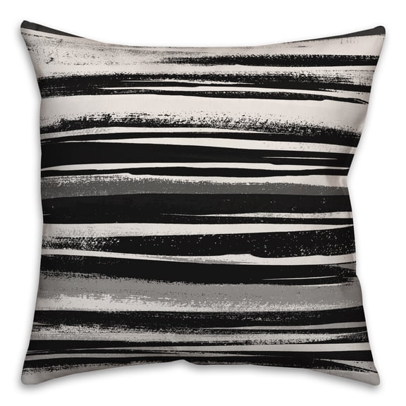 Creative Products Ink Stripes in Black 16x16 Spun Poly Pillow