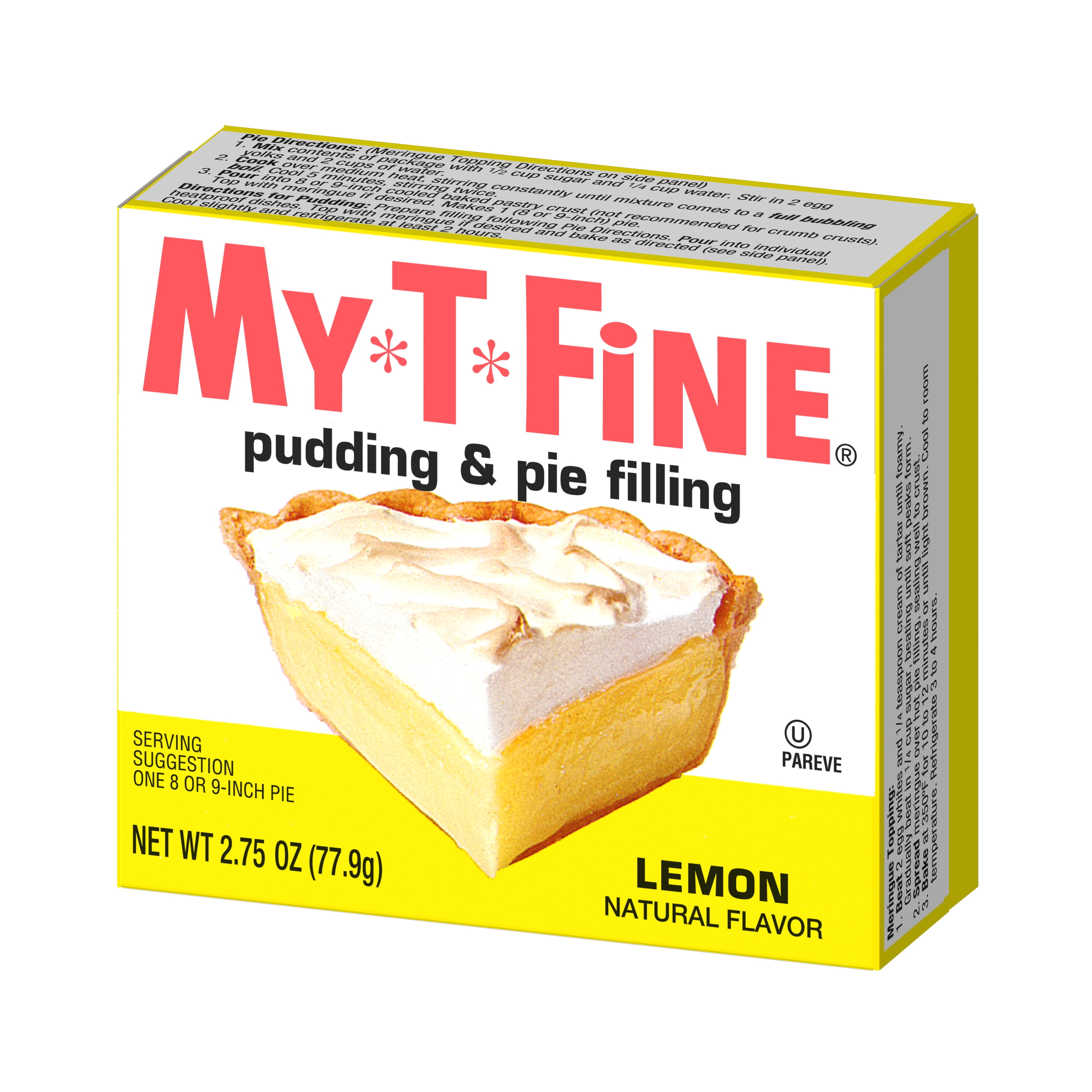 My-T-Fine Lemon Cook and Serve Pudding Mix & Pie Filling, 4 Servings, 2.75 oz Box