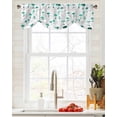 thumbnail image 6 of Tie Up Valance Curtain for Kitchen,Watercolor Green Mushrooms Rod Pocket Short Curtains Adjustable Tie-Up Shade Valances,Vintage Country Plant Window Treatment for Bathroom Living Room Bedroom, 6 of 8
