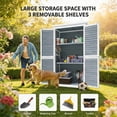 thumbnail image 4 of 63.2" Outdoor Storage Cabinet with Adjustable Shelves, Aiho Wooden Outdoor Storage Shed with Lockable Double Doors for Backyard, Garden & Patio - Gray, 4 of 8