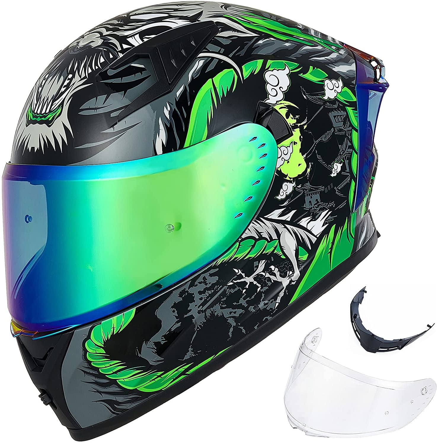 ILM Motorcycle Helmet Full Face with Pinlock Compatible Clear&Tinted
