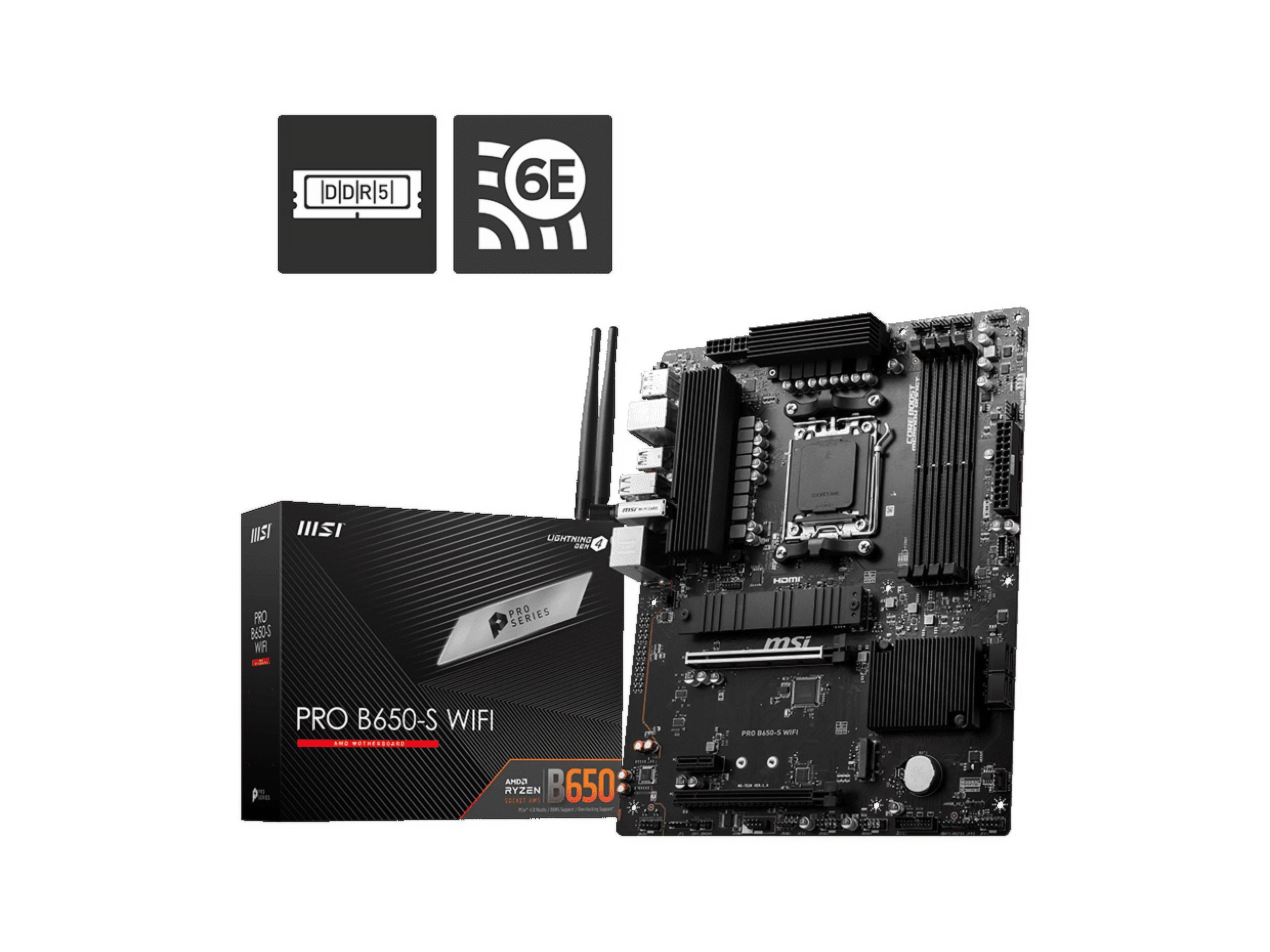 MSI PRO B650-S WIFI Desktop Motherboard - AMD B650 Chipset MSI PRO B650-S WIFI Desktop Motherboard - AMD B650 Chipset